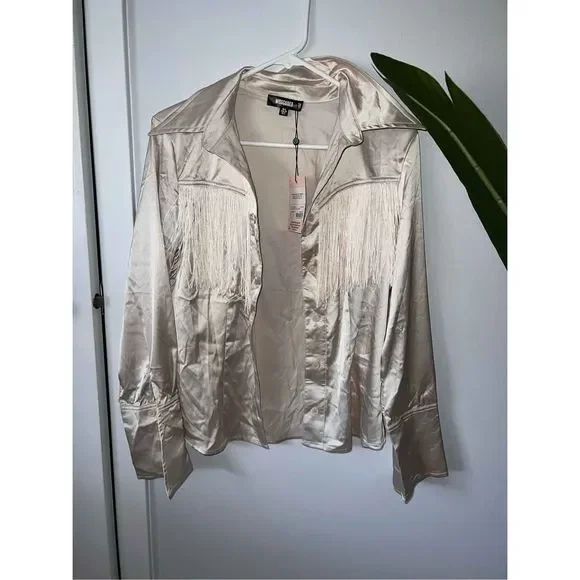 NWT MissGuided Fringe Blouse - Picture 3 of 6